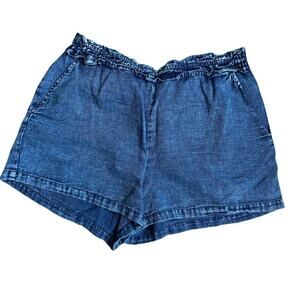 Anthropology Super Light Denim Pull up Shorts Blue S